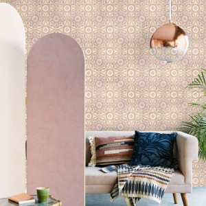 As Creation|Moroccan arabesque tile wallpaper yellow|Tile Imitation