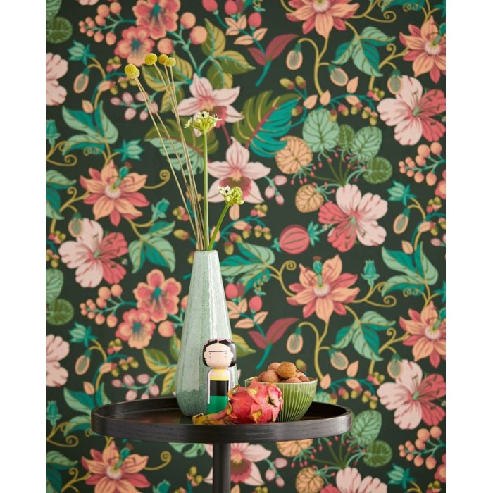 Eijffinger|Floral wallpaper multicolor with relief|Wallpaper