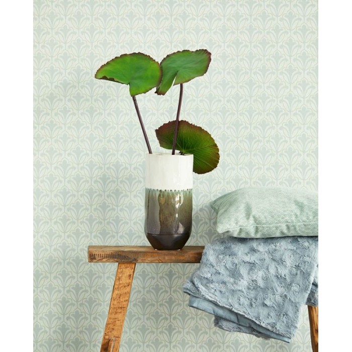 Eijffinger|Papier peint romantique fleurs de lys vert pastel|Papier Peint