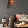 Eijffinger|Romantic wallpaper with fleur-de-lis in black and grey relief|Wallpaper