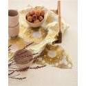Eijffinger|Romantische Tapete kleine gestickte Blumen beige und weiß|Tapeten