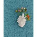 Eijffinger|Wallpaper with small embroidered flowers in shiny blue|Wallpaper