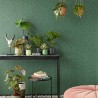 Eijffinger|Romantic wallpaper with embossed green leaves|Wallpaper