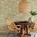 Eijffinger|Floral wallpaper with dyed pastel green fabric look|Wallpaper