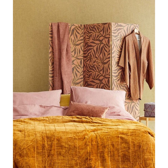 Eijffinger|Papel pintado étnico tela tejida gruesa rayas amarillo camel|Papel Pintado