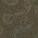 Eijffinger|Modern ethnic wallpaper with embossed leaves in shiny blue and black|Wallpaper