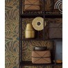 Eijffinger|Modern ethnic wallpaper with embossed leaves in shiny blue and black|Wallpaper