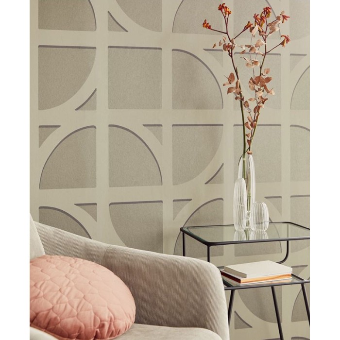 Eijffinger|Moderne Tapete Kreise taupe geometrisch|Tapeten