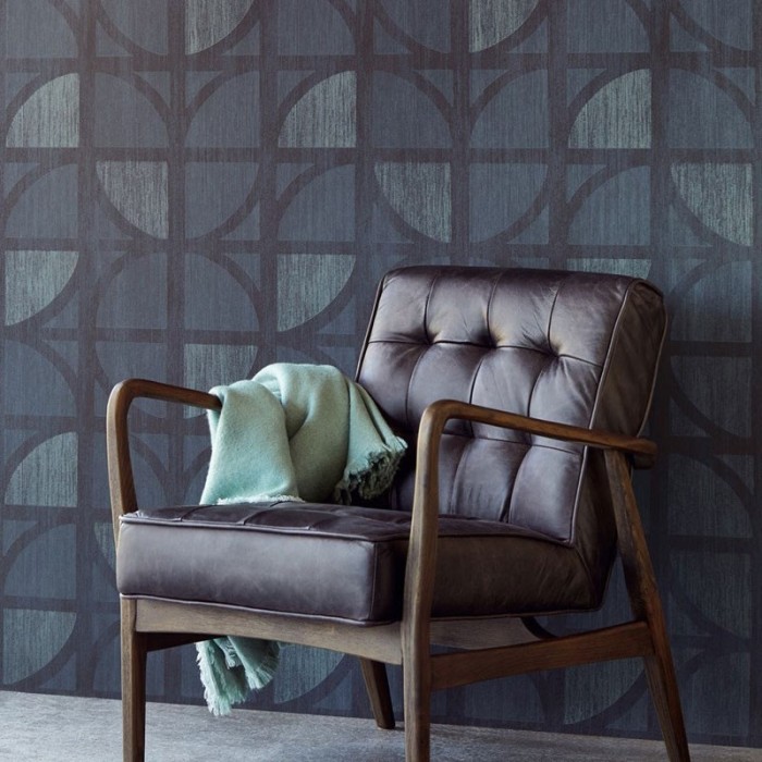 Papel pintado efecto tiza azul brillante moderno - Eijffinger Bold 395813