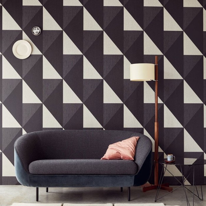 Eijffinger|Papier peint moderne losanges effet craie blanc et noir|Papier Peint