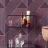 Eijffinger|Elegant geometric wallpaper in aubergine red and copper|Wallpaper