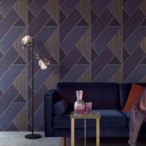 Eijffinger|Elegant geometric wallpaper in pastel copper|Wallpaper