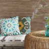 Papeldecor|Papier peint ethnique imitation natte ou tissu en raphia texturé|Papier Peint