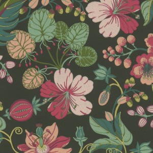 Casadeco|Papier peint floral moderne avec lys asiatiques noirs|Floral