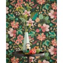 Papeldecor|Wallpaper floral multicolour very cheerful with large embossed flowers|Wallpaper