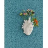 Papeldecor|Papier peint bleu avec petites fleurs effet brodé et brillant|Papier Peint