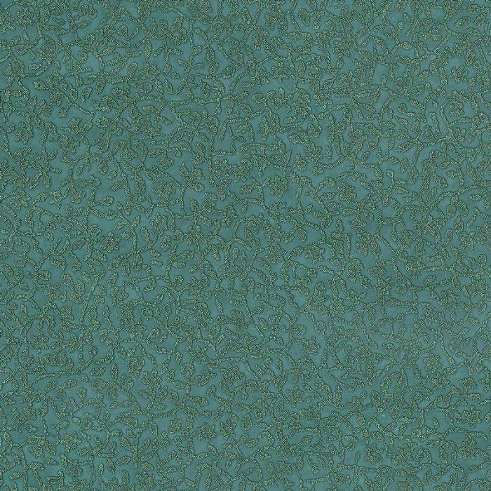 Papeldecor|Papel pintado efecto flores pequeñas bordadas con relieves en brillo verde esmeralda|Papel Pintado