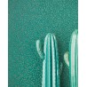 Papeldecor|Wallpaper effect small embroidered flowers with emerald green shine relief|Wallpaper