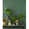 Papeldecor|Papier peint romantique imprimé feuilles en relief vert|Papier Peint