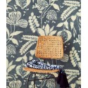 Papeldecor|Vliestapete Gefärbte Stoffoptik mit Blumen und Blättern, Blau|Tapeten