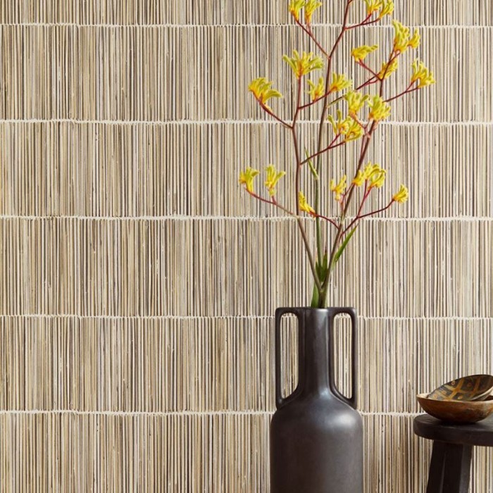 Papeldecor|Wallpaper bamboo cane handmade grey sand|Wallpaper