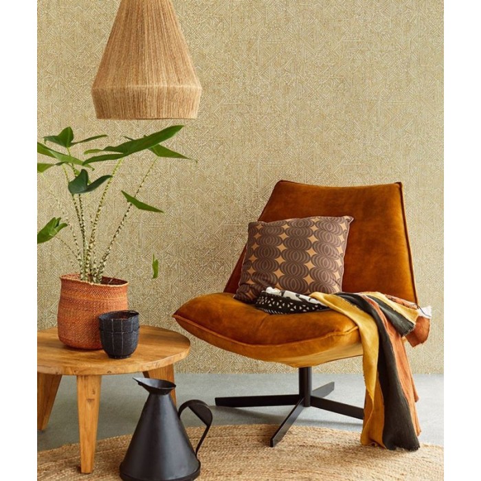 Papeldecor|Papel pintado motivos étnicos amarillo ocre|Papel Pintado