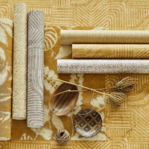 Casamance|Papier peint moderniste brun et doré géométrique|Papier Peint 2