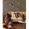 Papeldecor|Papier peint floral style ethnique moderne tons bleu et marron|Papier Peint