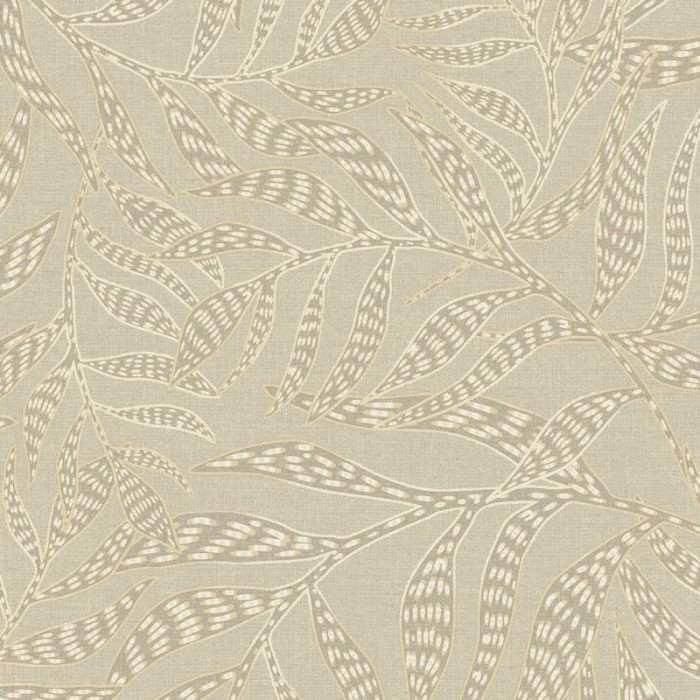 Papeldecor|Papel pintado diseño elegante con hojas en relieve y brillo blanco crema|Papel Pintado