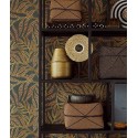 Papeldecor|Vliestapete Modern Ethno mit Reliefblättern und Glanz, Blau und Schwarz|Tapeten