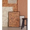 Papeldecor|Terracotta wallpaper with modern embossed glossy leaf print|Wallpaper