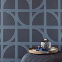 Papeldecor|Papier peint bleu design moderne avec cercles|Papier Peint