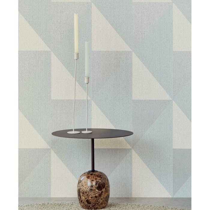 Papeldecor|Papel pintado moderno de rombos verde y gris plata|Papel Pintado