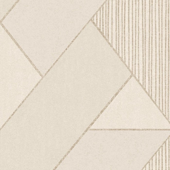 Papeldecor|Papel pintado geométrico y elegante blanco crema y dorado|Papel Pintado