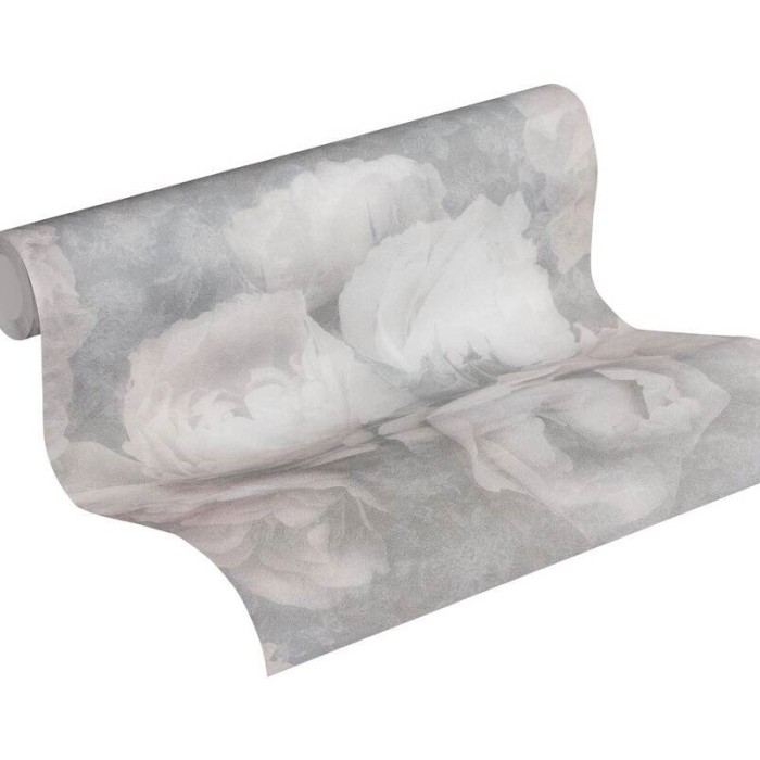 As Creation|Rosentapete mit weißer Struktur|Tapeten