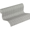 As Creation|Wicker fabric effect wallpaper grey|Wallpaper