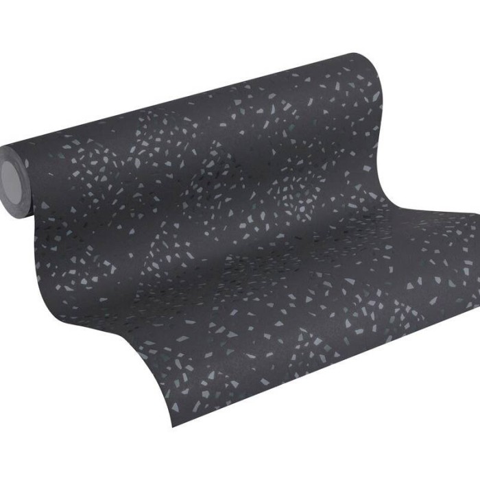 As Creation|Modern graphic wallpaper black silver metallic|Wallpaper