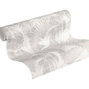 As Creation|Floral jungle plants wallpaper white and brown|Wallpaper