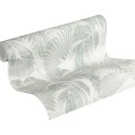 As Creation|Floral jungle plants wallpaper white cream and green|Wallpaper