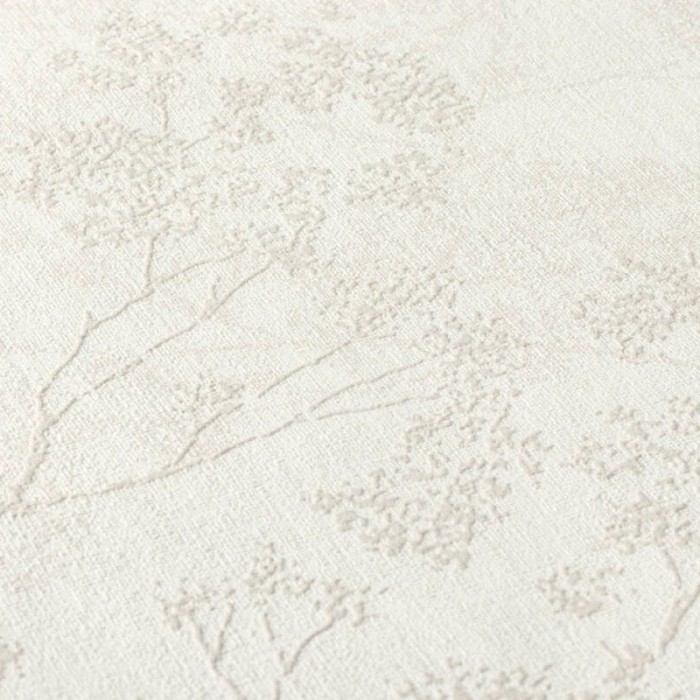 As Creation|Embossed tree branches wallpaper white cream|Wallpaper