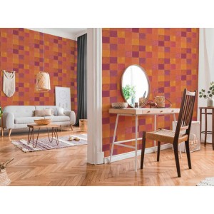 As Creation|Moroccan arabesque tile wallpaper grey|Tile Imitation 2