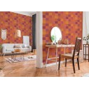 As Creation|Papel pintado tipos azulejos combinados tonos naranjas|Imitacion Azulejos