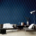 As Creation|Papier peint moderne losanges 3D bleus|Losanges