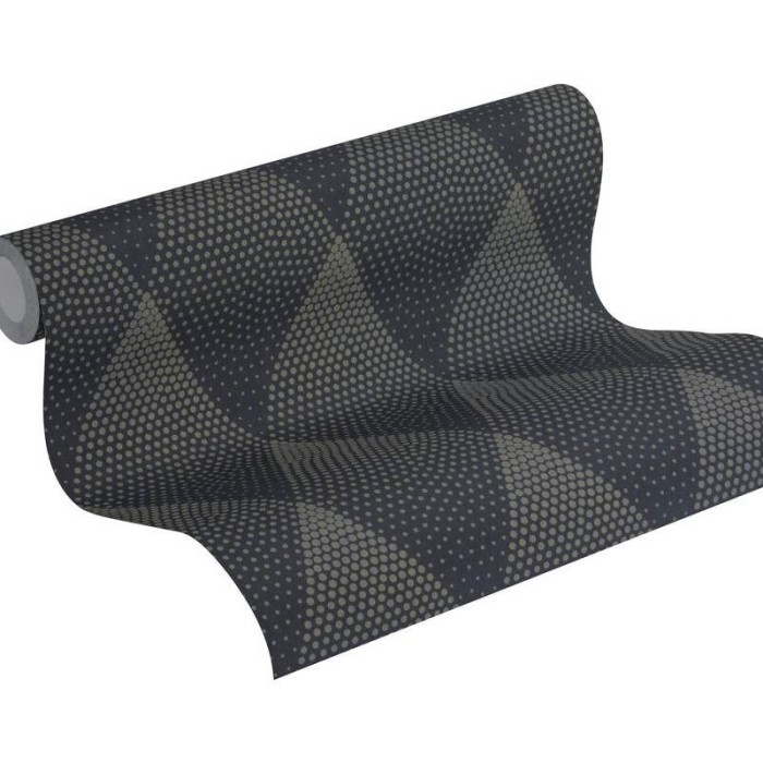 As Creation|Modern 3D diamond wallpaper metallic black shine|Rhombus