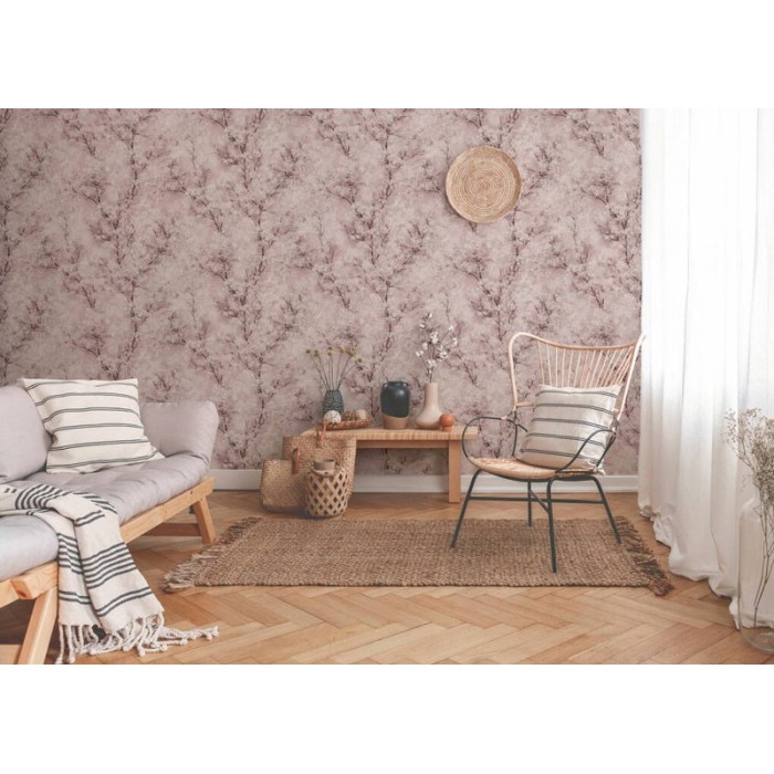 Papel pintado árboles florecidos estilo moderno rosa claro - As Creation New Walls 374204