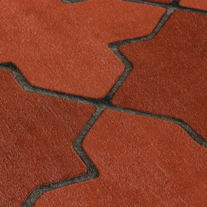 As Creation|Papier peint carreaux arabe marocain rouge terracotta|Imitation Carreaux
