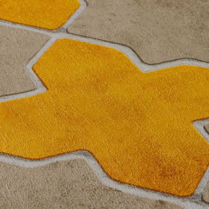 As Creation|Moroccan arabesque tile wallpaper yellow|Tile Imitation