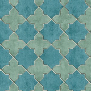Papeldecor|Wallpaper turquoise raffia mat fabric|Wallpaper