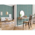 As Creation|Moroccan arabesque tile wallpaper turquoise green|Tile Imitation