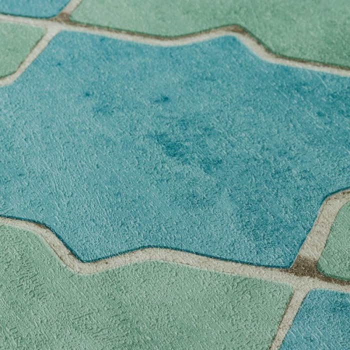 As Creation|Papier peint carreaux arabe marocain vert turquoise|Imitation Carreaux